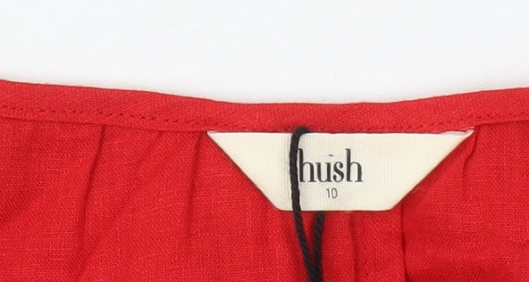 Hush Women's Red Linen Camisole Tank, UK Size 10, Summer