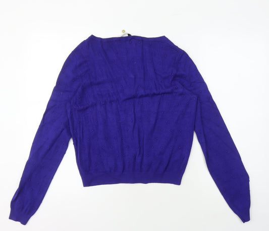 Womens UK Size S Jacques Vert Purple Cardigan Jumper