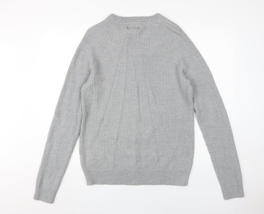 Jack & Jones Men's Grey M Pullover Tight-Knit Jumper