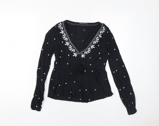 Womens UK Size S Abercrombie & Fitch Black Tunic Blouse