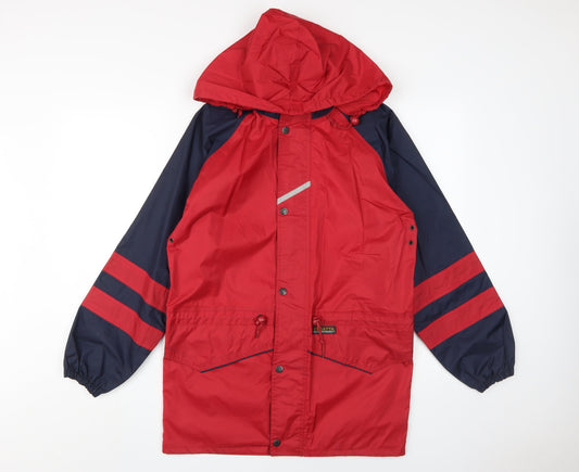 Additional front view of Regatta unisex red rain jacket, size 34, water resistant