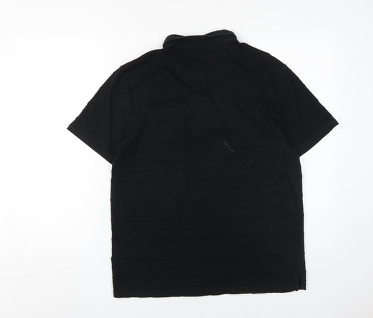 Jasper Conran Men's Black Collared Polo Shirt M
