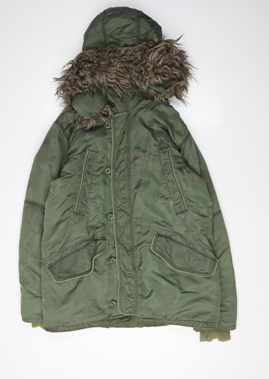Womens UK Size S French Connection Green Parka Coat