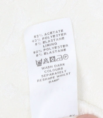 Womens UK Size L Alex & Co. Ivory Basic T-Shirt