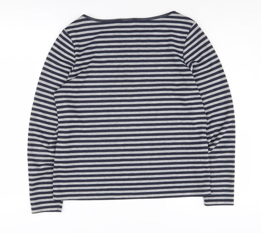 Laura Ashley Women's Blue Striped Pullover Jumper Size 14