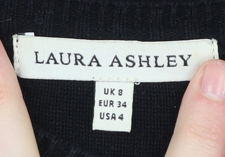 Womens UK Size 8 Laura Ashley Black Pullover Jumper