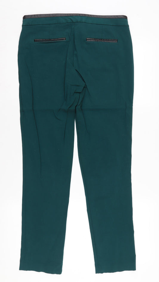 DKNY Women's Green Straight Trousers, Size 4, Casual Chic