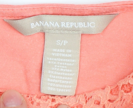 Banana Republic Women's Pink Lace Blouse Size S