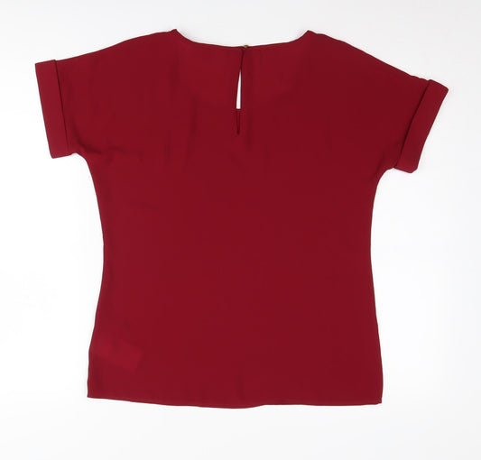 Banana Republic Women's Red Blouse XS Round Neck