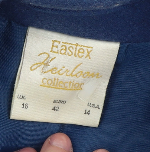 Womens UK Size 16 Eastex Blue Overcoat Coat