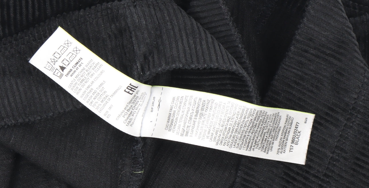 Marks and Spencer Women's Black Corduroy Skirt Size 12