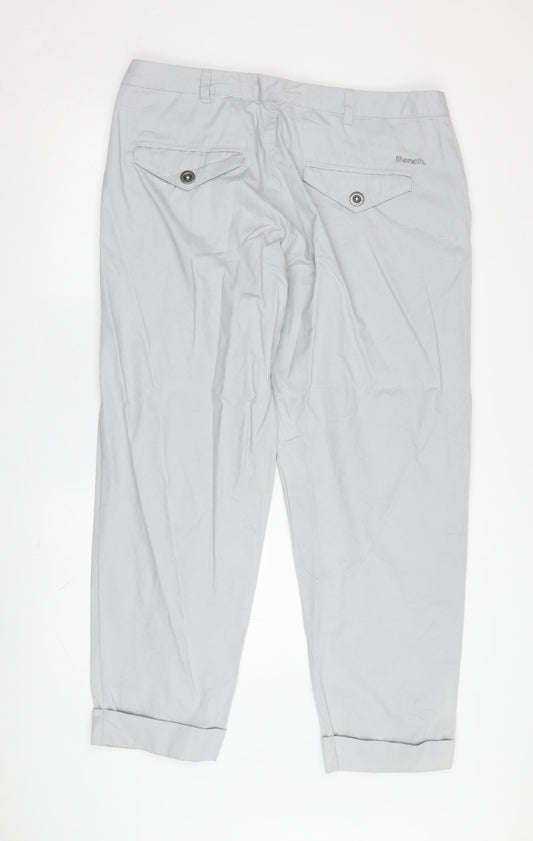 Bench Men's Grey Chino Trousers, Size 32, Casual