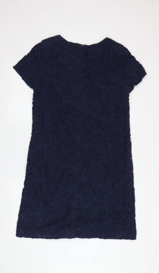 Jigsaw Women's Blue Floral Lace Shift Dress Size 14