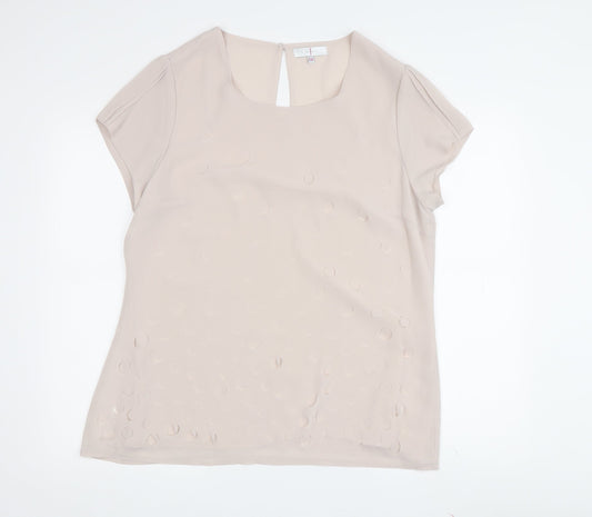 Womens UK Size 14 Jasper Conran Beige Blouse