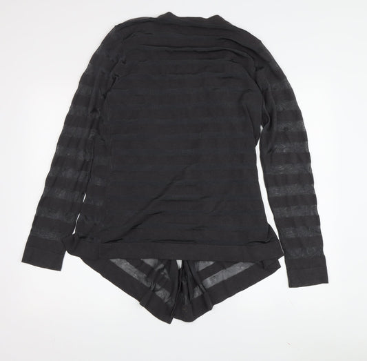 Laura Ashley Women's Black Cardigan UK 12 Striped Pattern