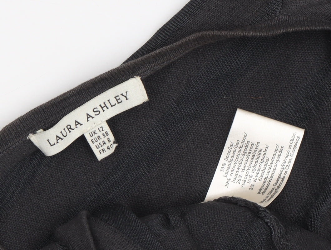 Womens UK Size 12 Laura Ashley Black Cardigan Jumper
