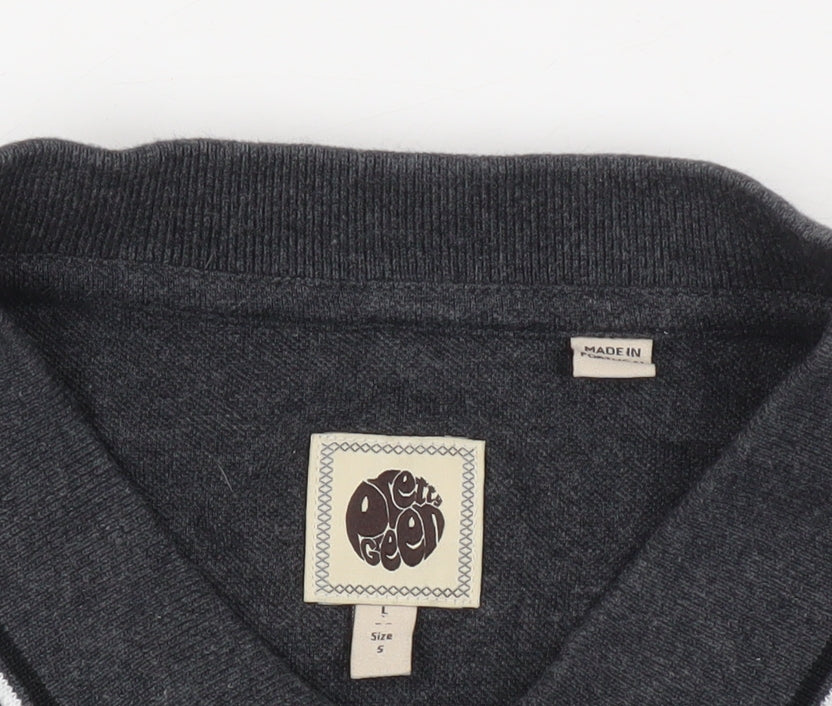 Over The Green Men's Black Polo Shirt Size S