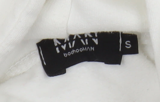Mens UK Size S boohooMAN White Pullover Hoodie
