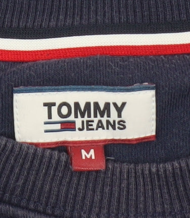 Mens UK Size M Tommy Jeans Black Pullover Sweatshirt