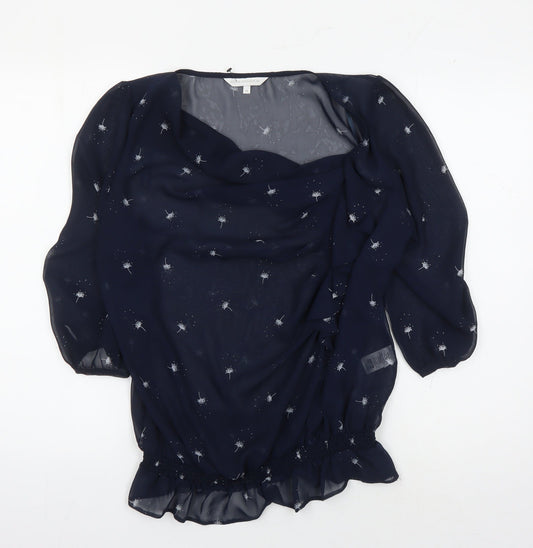 Womens UK Size 14 Rocha John Rocha Blue Wrap Blouse