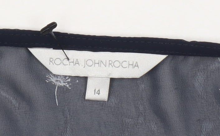 Womens UK Size 14 Rocha John Rocha Blue Wrap Blouse