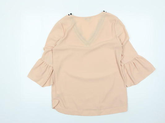 Womens UK Size 10 NEXT Beige Tunic Blouse