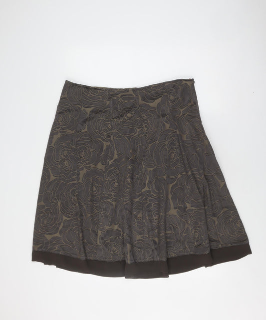 Marks and Spencer Women's Brown Floral Skirt Size 20
