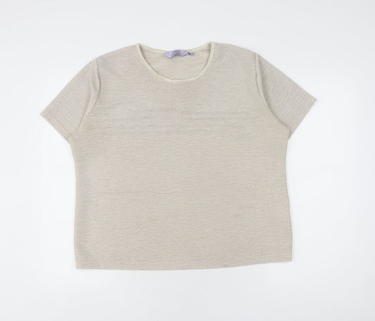 Womens UK Size L 18-20 Honor Millburn Beige Basic T-Shirt