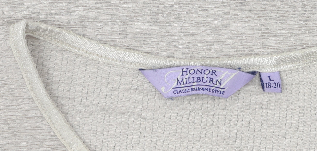 Womens UK Size L 18-20 Honor Millburn Beige Basic T-Shirt