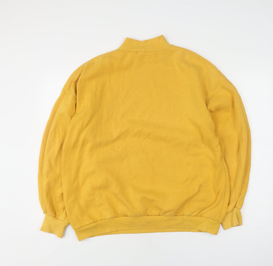 Womens UK Size L Bershka Yellow Pullover Jumper