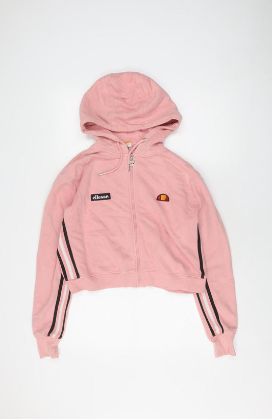 Additional front view of Ellesse Women's Pink Full Zip Hoodie, size 10