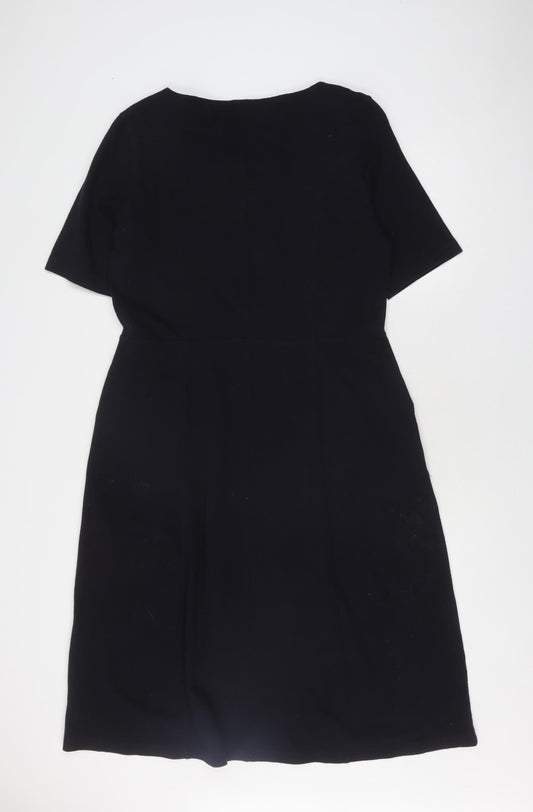WoolOvers Women's Black M Stretch Sheath Dress