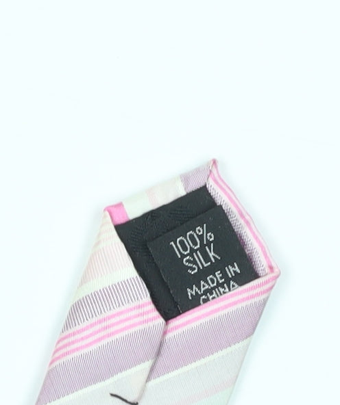 Jeff Banks Men's Pink Striped Silk Tie - One Size
