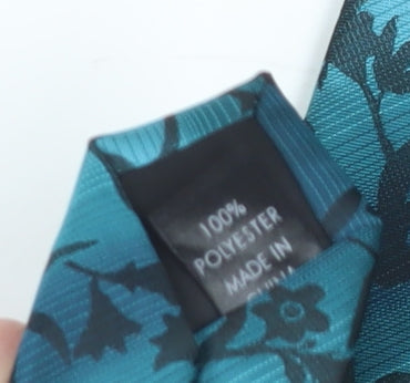 Thomas Nash Men's Aqua Floral Polyester Tie