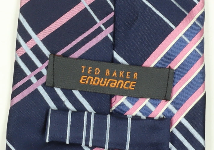 Ted Baker Men's Blue Plaid Silk Tie, One Size