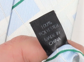 Thomas Nash Men's Blue Plaid Check Polyester Tie