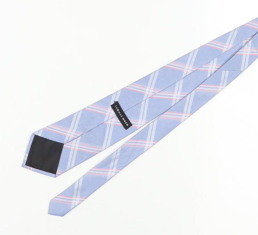 Thomas Nash Men's Blue Checkered Polyester Tie