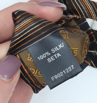 STVDIO Jeff Banks Men's Black Striped Silk Tie