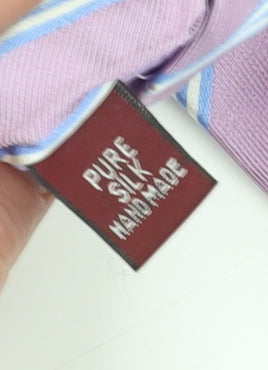 TM Lewin Men's Pink Striped Silk Handmade Tie