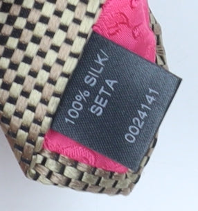 STVDIO Jeff Banks Men's Beige Geometric Silk Tie