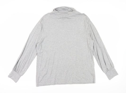 Laura Ashley Grey Mock Neck Long Sleeve Top, Size 16