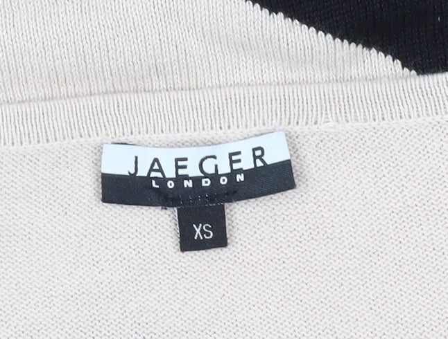 Jaeger Women's Beige & Black XS Knit T-Shirt