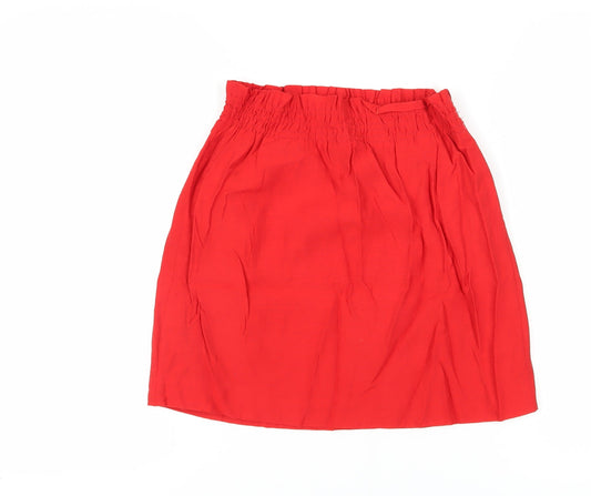 Additional front view of J.Crew Women's Red Knee-Length A-Line Skirt, size 4