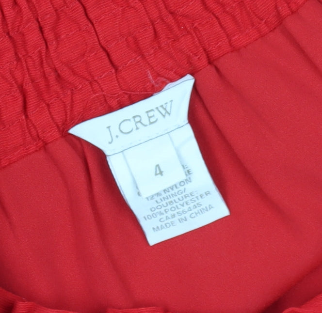 J.Crew Women's Red Knee-Length A-Line Skirt Size 4