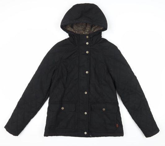 Womens UK Size 10 Fatface Black Quilted Coat