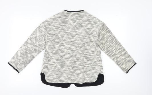 White Stuff Women's Grey Blazer, Size 8, Geometric, Casual