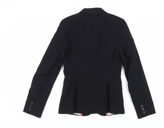 Reiss Women's Black Blazer Size 8 with Notch Lapel
