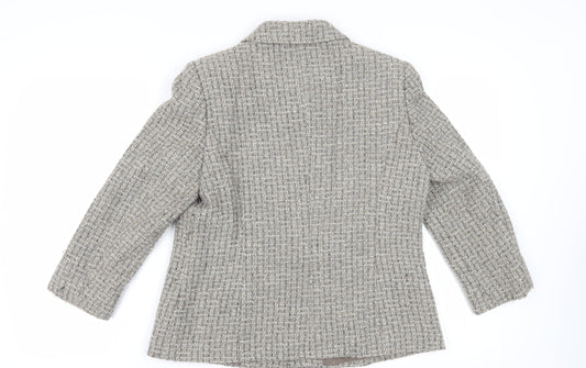 Eastex Women's Grey Check Blazer, Size 14, Classic Fit