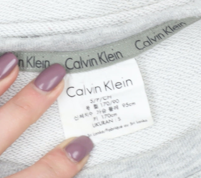 Womens UK Size S Calvin Klein Grey Pullover Sweatshirt