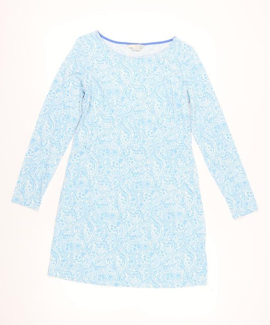 Additional front view of Boden women’s blue paisley knee length shift dress